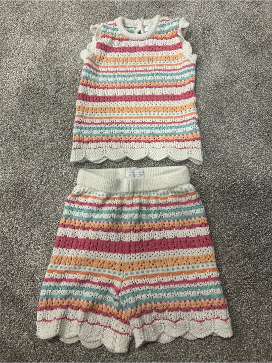 Primark Other - Primark Toddler Striped Knit Crochet Outfit Girls Shorts Tank 24-36 months